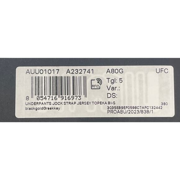 M2-8 VERSACE Men's Greca Jockstrap Underwear Stretch Black/Gold Size 6/34-36/M - Picture 11 of 11